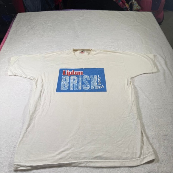 Fruit of the Loom Other - Vintage Lipton Brisk Iced Tea Advertising T-Shirt, White, XL